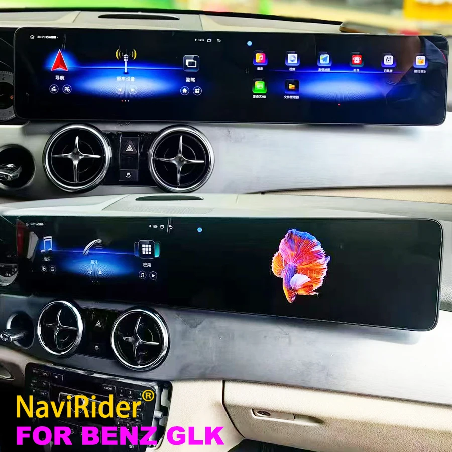 Android Auto Stereo Dual Screen For Benz GLK 2013 2014 2015 GPS Navigation Car Radio Carplay Multimedia Video Player Head Unit