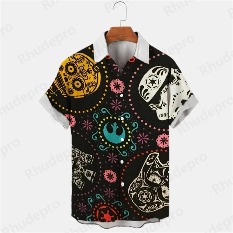 

Disney 2025 Summer Plus Size Men's Short Sleeve Shirt Urban Fashion Comfortable 3D Digital Printing Short Sleeve Shirt Soft Top