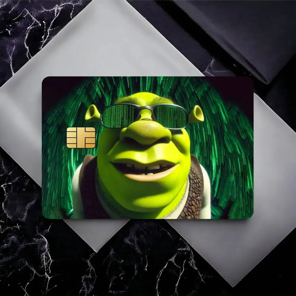 ملصق فيلم S-shreks 5 ملصق ديكور مقاوم للماء غطاء جلدي لبطاقة الائتمان وملصقات حافلة البنك الأمامية