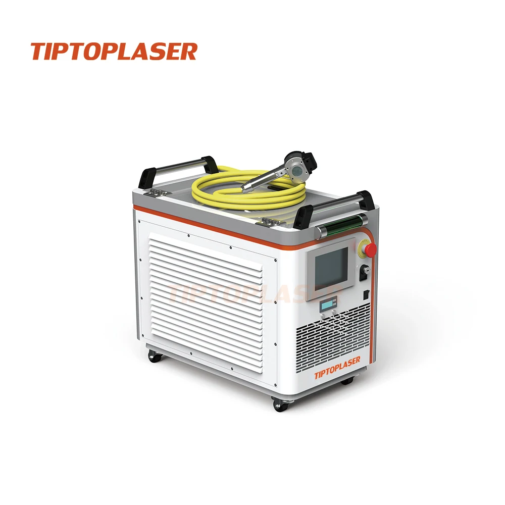 

Лазерная установка для очистки TIPTOPLASER 200W 300W с водяным охлаждением, импульсная, 300 Вт, 500 Вт, для удаления краски и масла, портативный импульсный лазерный очиститель