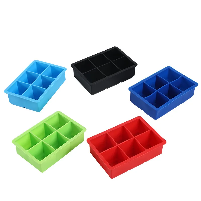 Silicone Ice Cube Molds with Removable Lid, Easy Release & Reusable Large Square Freezer Trays for Whiskey Cocktail Drinks Coffe