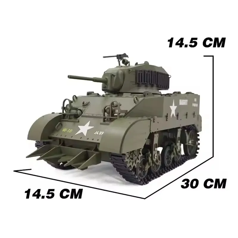Für Geschenke Grüner Kunststoff Ver 1/16 Maßstab RTR Panzer US Stuart M5A1 Britischer VI Lichtpanzer Hochgeschwindigkeits-Soundlichter