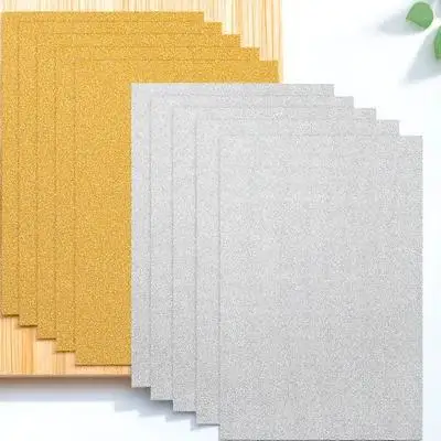 10 قطعة ورق البطاقات اللامع الذهب والفضة سباركلي لصياغة أكواب الشارات تحسين المنزل المشاريع الإبداعية