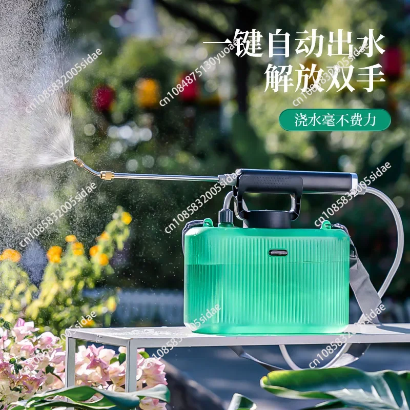 Battery Powered Garden Sprayer 1.32 Gallon/5L Electric Sprayer with USB Rechargeable Handle with Telescopic Wand 2 Mist Spray