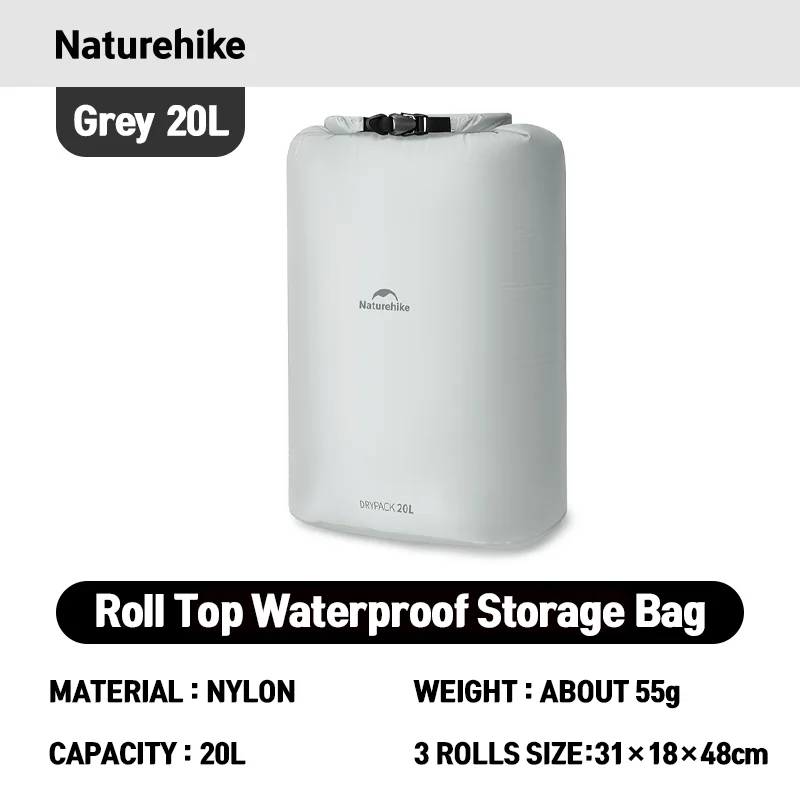 Naturehike gerollte Aufbewahrungstasche für Outdoor-Reisen, Wandern, leicht, wasserdicht, Vakuum-Kompressionsspender, Taschen, tragbarer Organizer