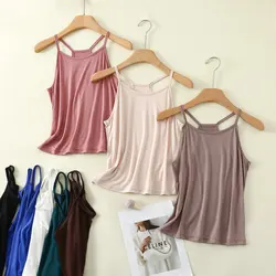 Modal Spaghetti Strap camis Y-shape camisole Solid color Fashion slim bottoming tops sleeveless plus size all match