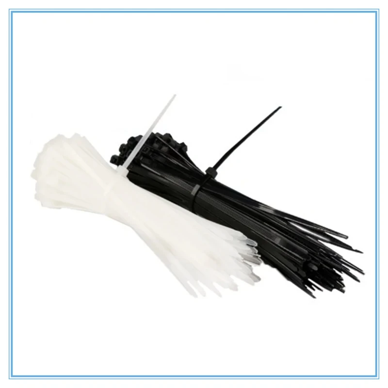 50PCS 8 X 200/250/300/350/400/450mm White Black Milk Cable Wire Zip Ties Self Locking Nylon Cable Tie