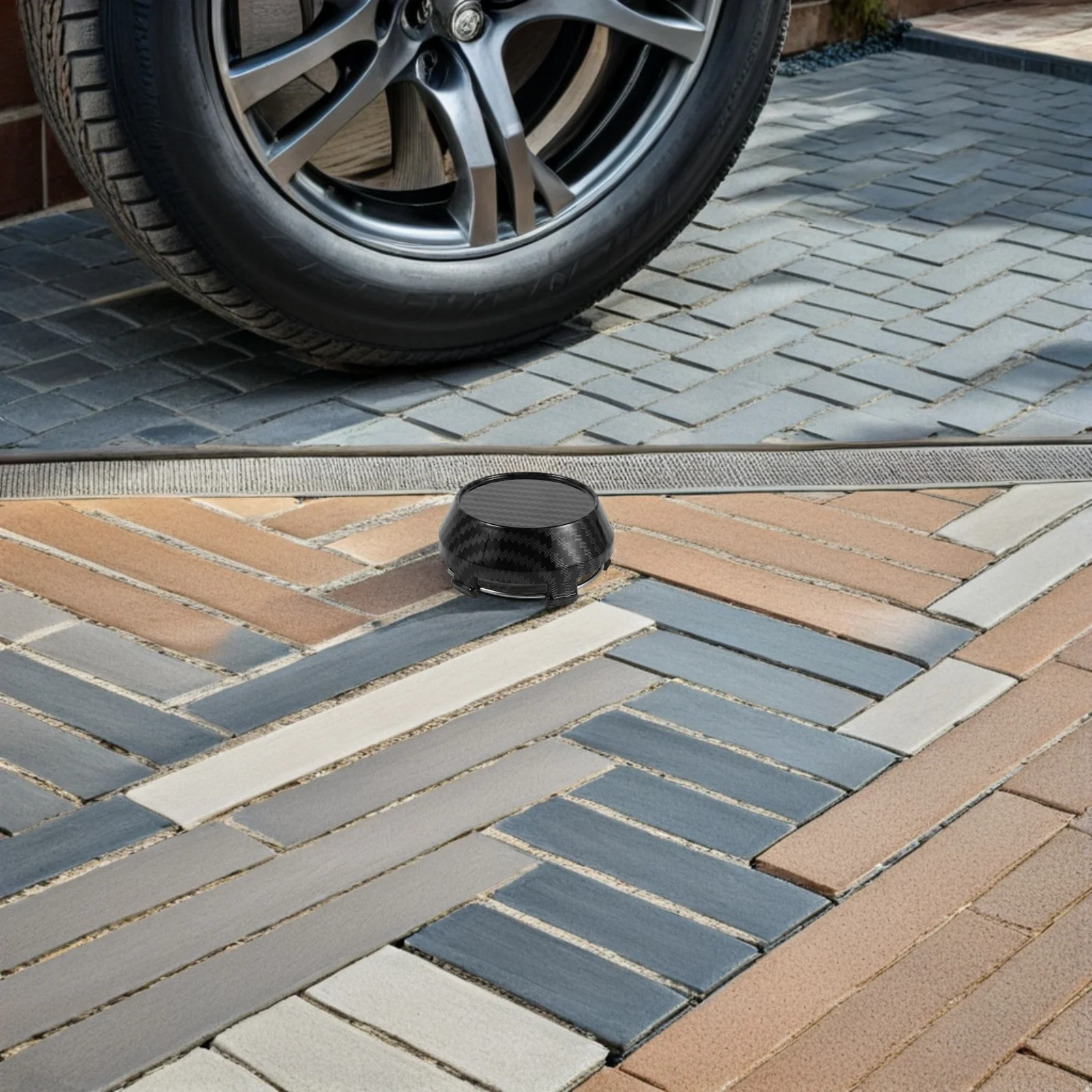 

4pcs Carbon Fiber Wheel Hub Covers 60Mm Convex Lightweight Snap-In Installation Universal Fit For Car Center Hub Cover