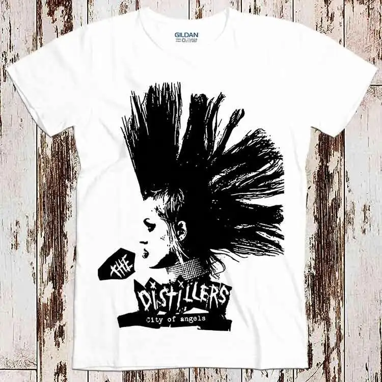 Mohawk The Distillers City Of Angels Rock Punk Retro Super CooL Vintage T Shirt Top Ladies 8216