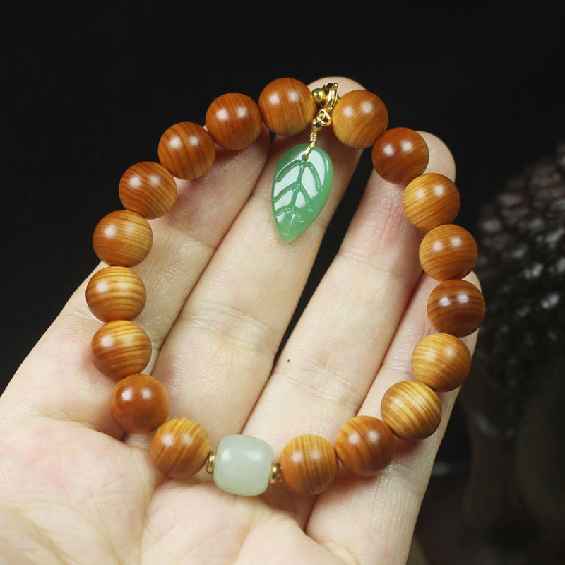 

Браслет из выдержанной древесины кипариса толщиной 10 мм, с дизайном в виде золотых ветвей и нефритовых листьев, унисекс, для самостоятельного изготовления буддийских украшений из бусин.