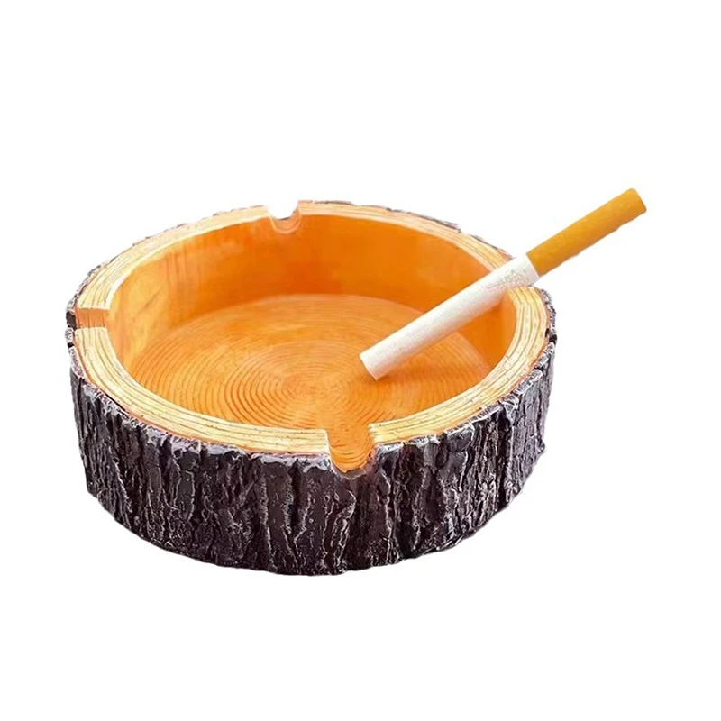 

Desktop Imitation Wood Ashtray Creative Windproof Ash Tray For Bar Office Home Decoration Smoking Accessories