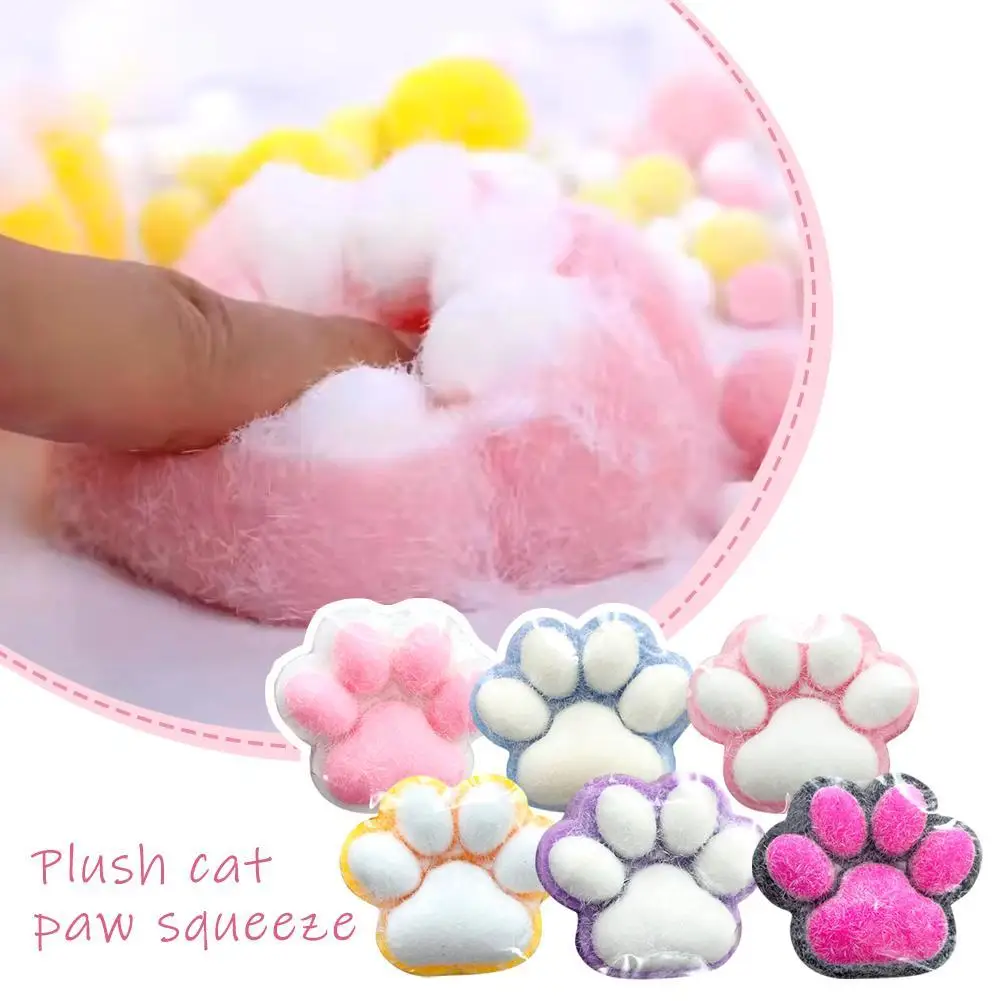 

Water Sensitive Plush Cat Paw Kneading Slow Rebound Decompression Cute Kneading Toy Silicone Squeeze Toys For Stress Relief