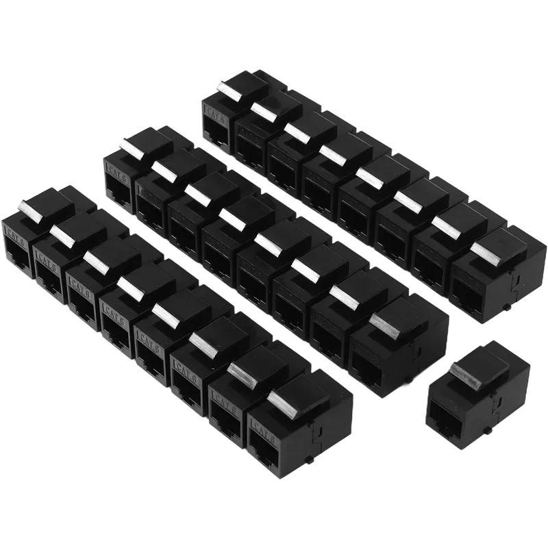 

Новый показано-25 шт. Rj45 Соединитель Cat6 Keystone Разъемы Линейный соединитель «мама-мама» Вставная муфта