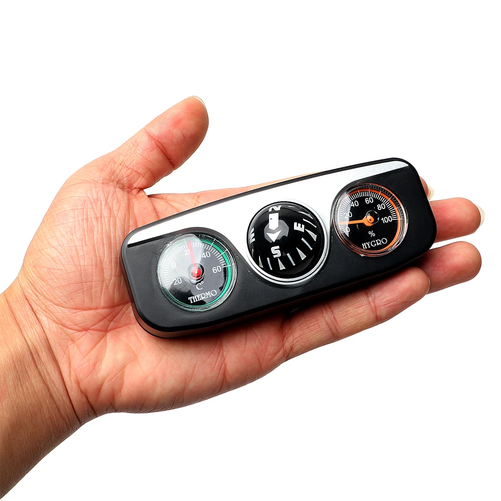 For Auto Boat Vehicles Decoration Car Ornaments Compass Thermometer Hygrometer 3 in 1 Guide Ball Interior Accessories