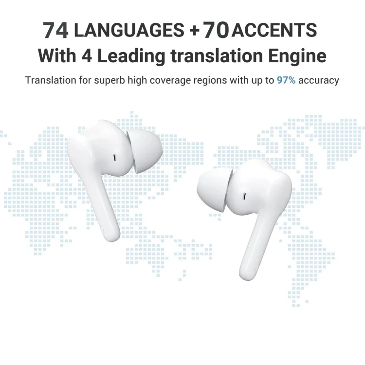 M6 144 Languages and Acccents Translation wireless Translator Earbuds  Translator Device