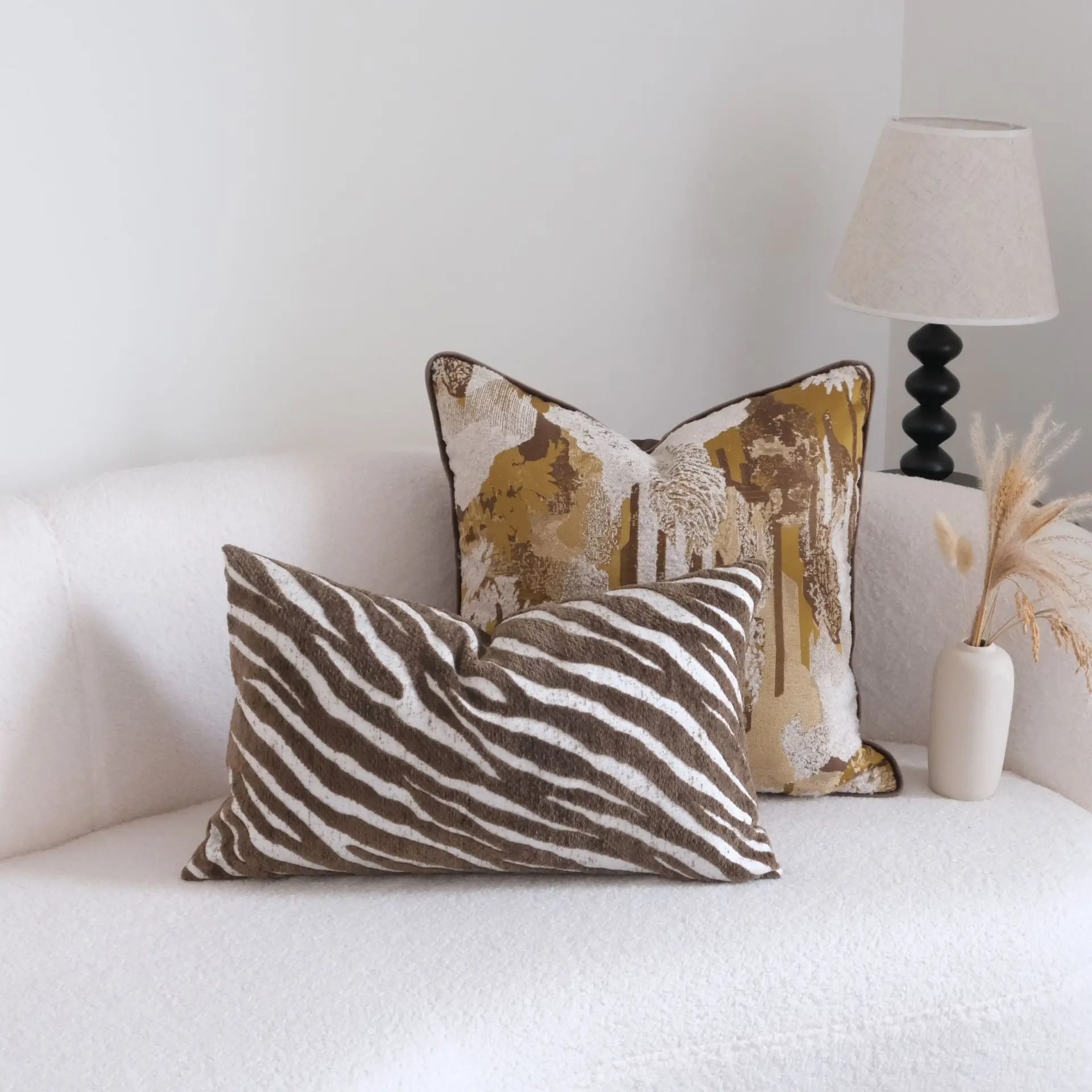 Modern Minimalist Luxury Oil Painting Zebra Pattern Throw Pillowcase Cojines Headboard Pillow Cushion Cover Decor Home Sofa