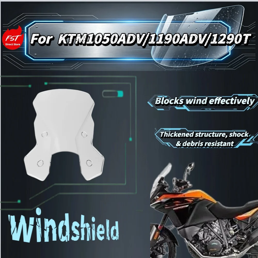 

For KTM 1050 1090 1190 1290 Adventure T Polycarbonate High Windshield Extension Kit