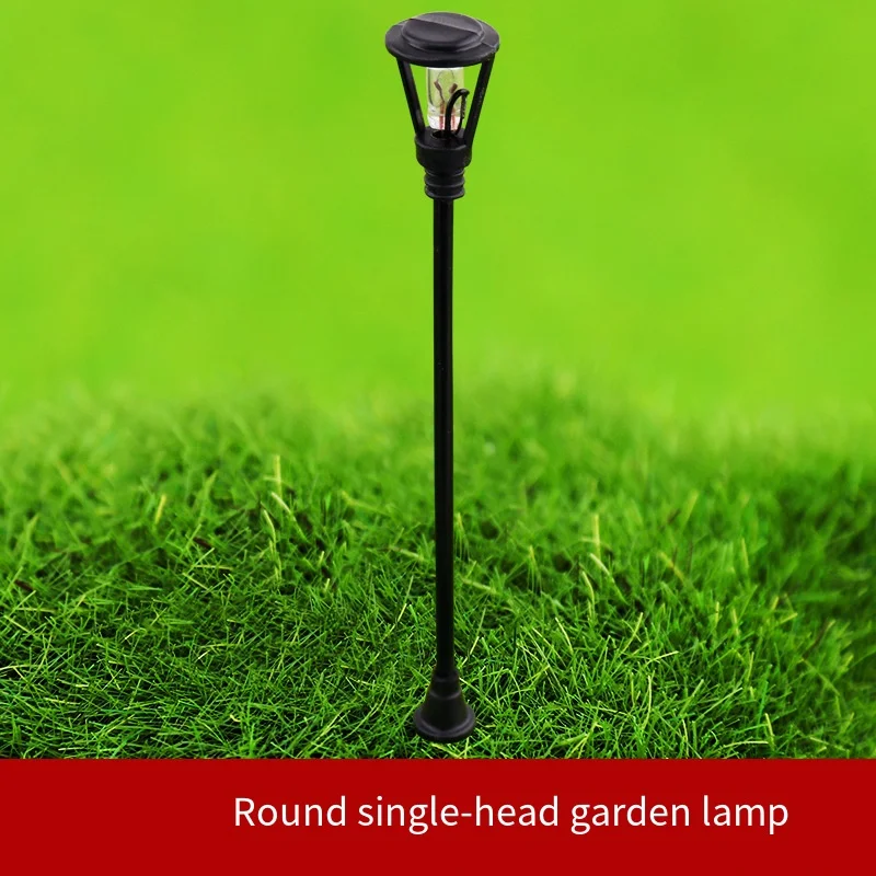 Модель головы миниатюрного пейзажного уличного фонаря ручной работы - черная отделка, образ архитектурного дизайна, для кукольного домика