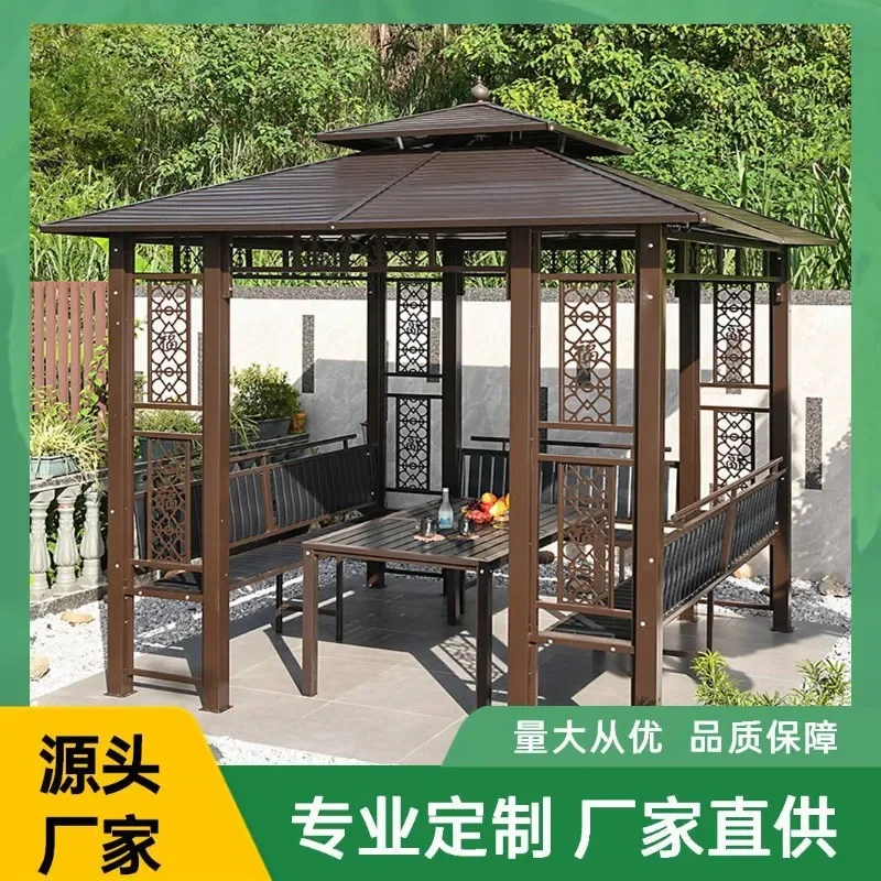 Outdoor pavilion courtyard villa garden outdoor leisure wrought iron awning open-air terrace roof aluminum alloy pavilion