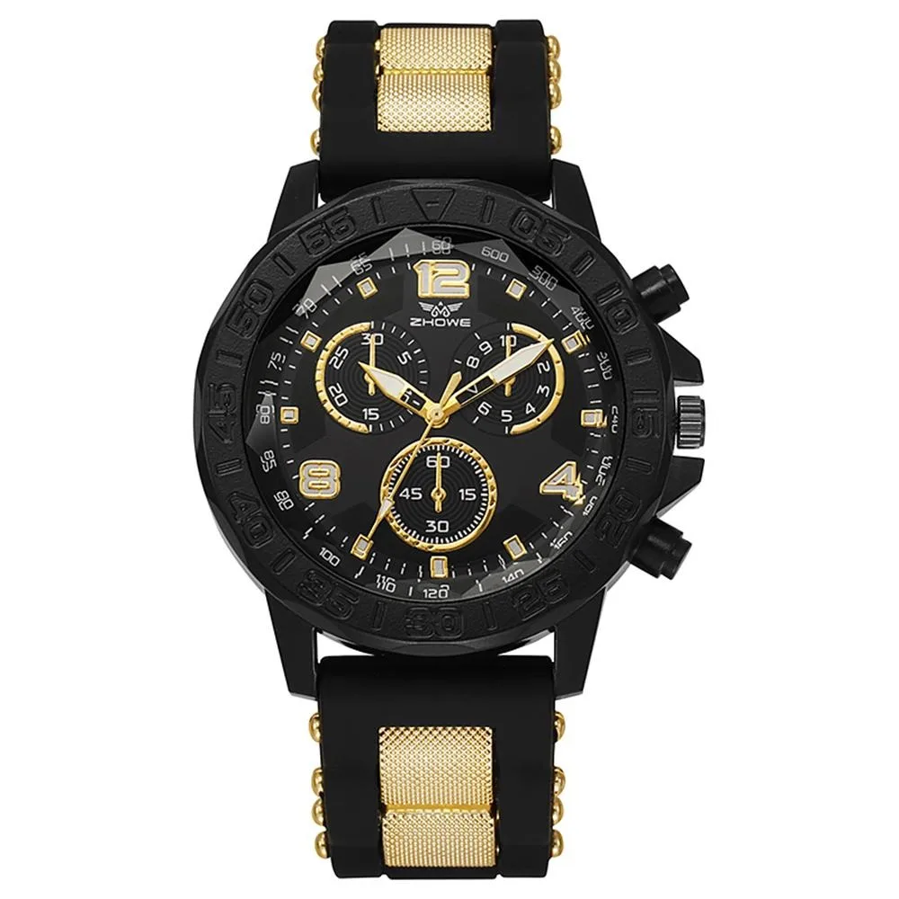 Reloj de cuarzo con correa de goma deportiva a la moda para hombre, relojes con esfera grande, regalo para hombre