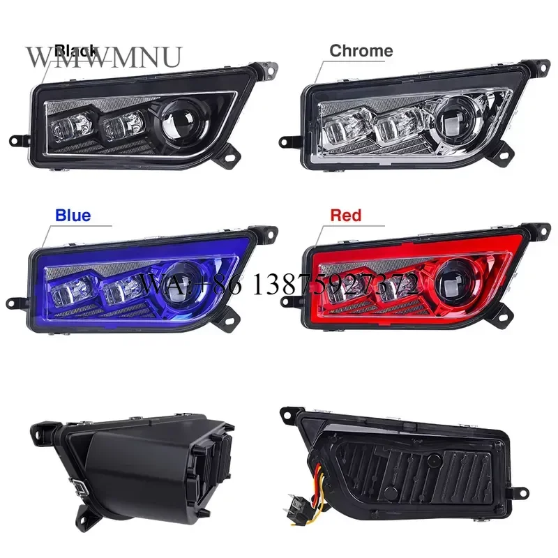 Wmwmnu 120W High Power ATV Headlights in Chrome Blue Red Black for RZR XP 1000 TURBO Multiple Colors Available