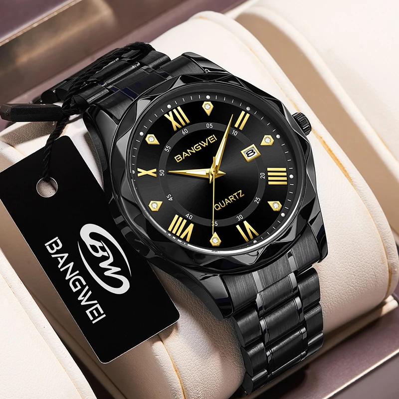 

LIGE New Fashion Luxury Quartz Men's Watches Casual Business Waterproof Watch Stainless Diamond Band Date Clock Wristwatches+Box