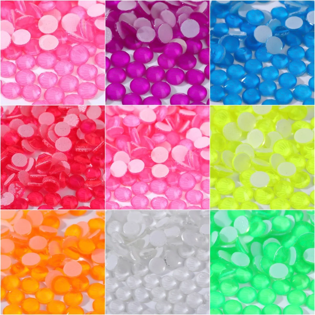 1440PCs Glass HotFix Fluorescence Neon Rhinestones Super Bright Crystal Strass Glass Iron On Rhinestone For Fabric Garment Dress
