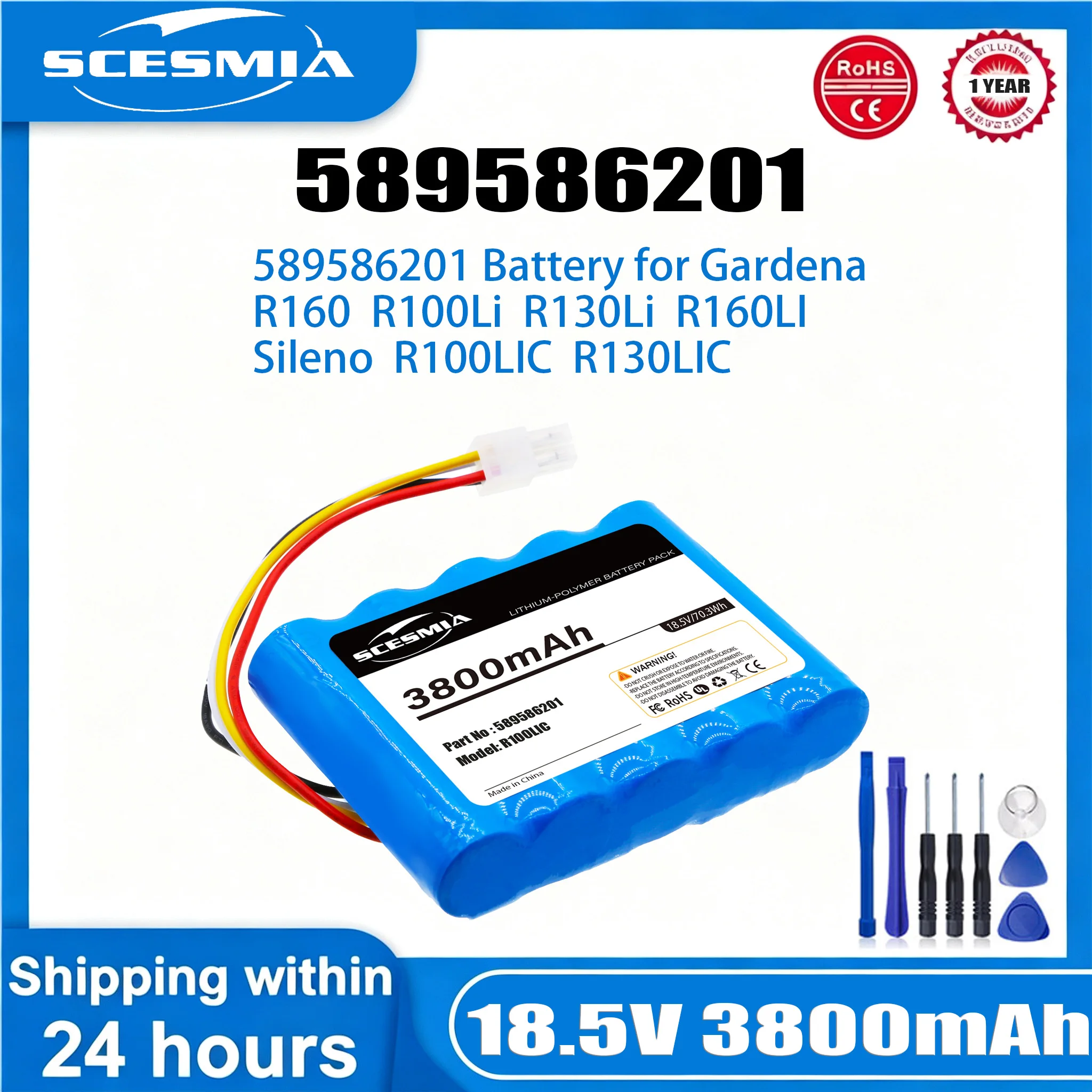 CITYORK 3800mAh Battery for Husqvarna Automower 430X 440 450X 420 310 315 Sileno Plus Sileno Life Gardena Sileno R100Li