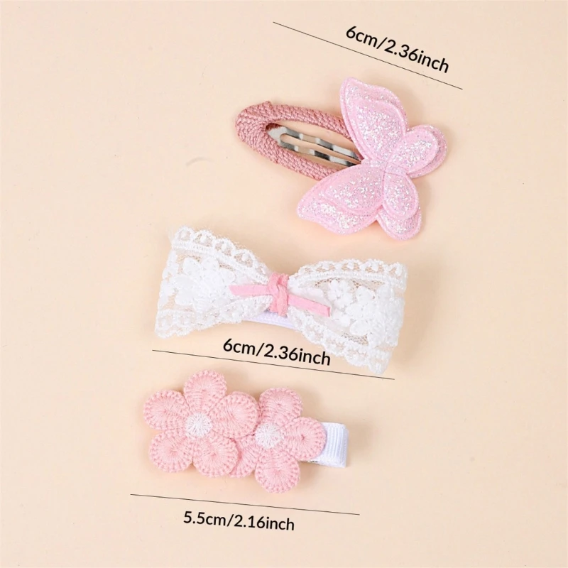 Headdress Lace Embroidery Flower Hair Clips Hairpin for Girls Kid Child Toddlers Infant Headwear Hairclip Barrettes