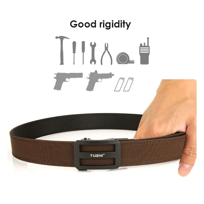 VATLTY 110cm/120cm Tactical Outdoor Belt for Men Thick Nylon Rigid Casual Belt Metal Automatic Buckle Adjustable Work Belt