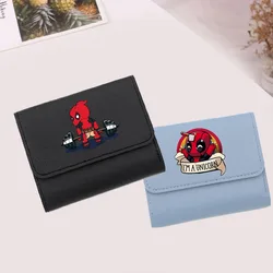 New Dead-pool Superhero Short Women Wallets Tri Fold Card Bag PU Multi Objects Pocket Small Wallets Cute Women Purse Card Wallet