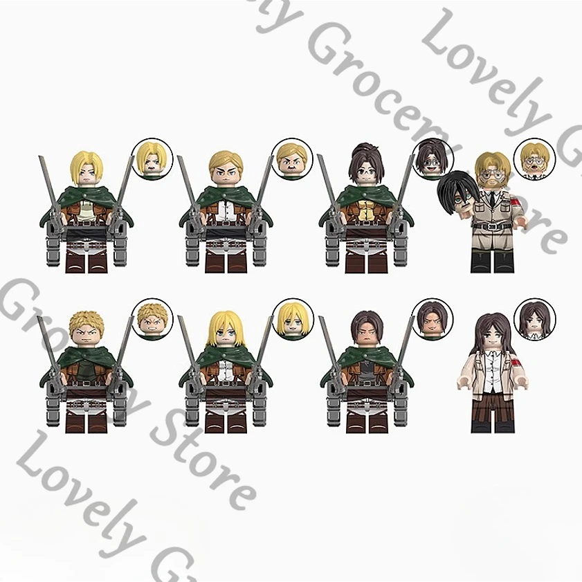 Аниме Shingeki No Kyojin Attack on Titan Annie Leonhart Hange Zoe Erwin Smith Reiner Braun Косплей Искусство вместе Собранные игрушки