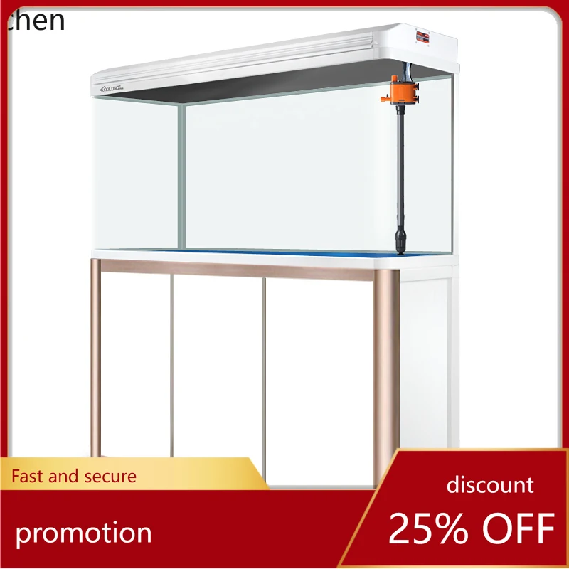 

Аквариум для гостиной среднего размера CZ, большой аквариум из ультрапрозрачного стекла, экологический аквариум для золотых рыбок с ландшафтным дизайном