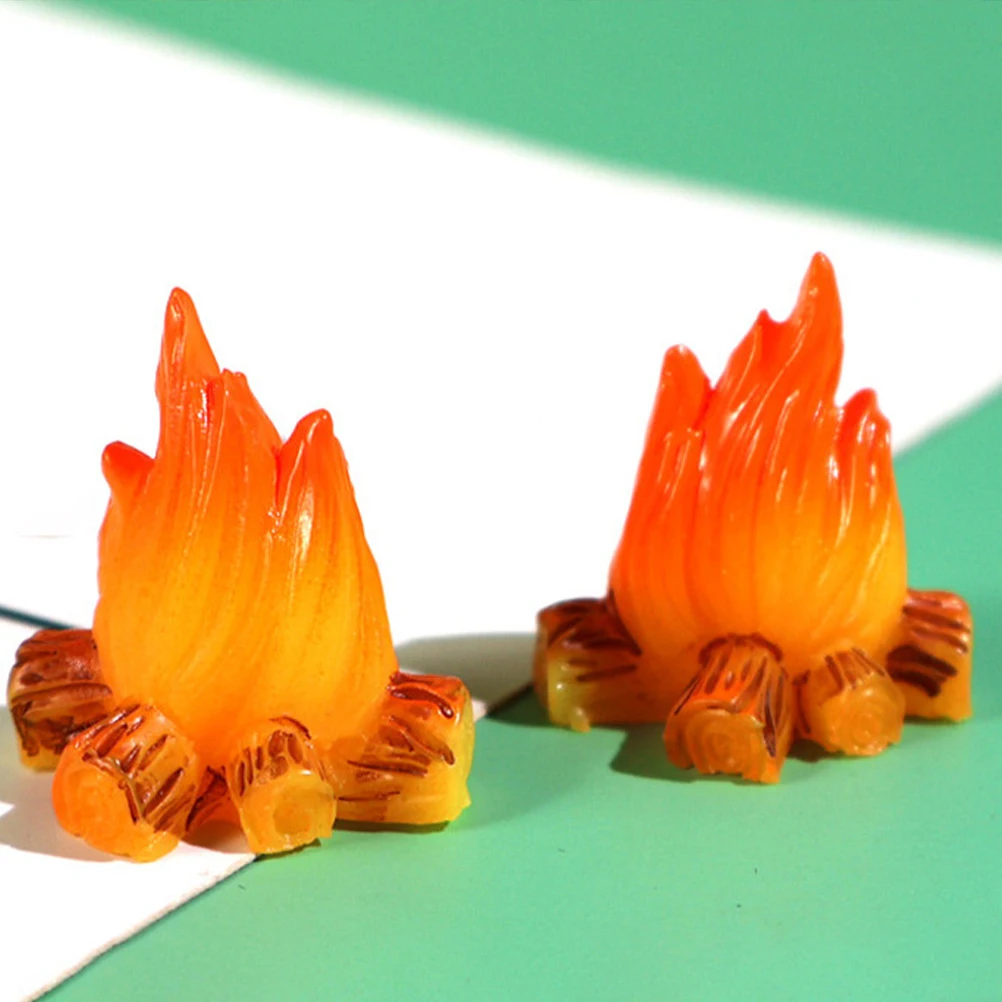

10 Pcs Bonfire Ornaments Mini Campfire Model Decoration Miniature Resin Dollhouse