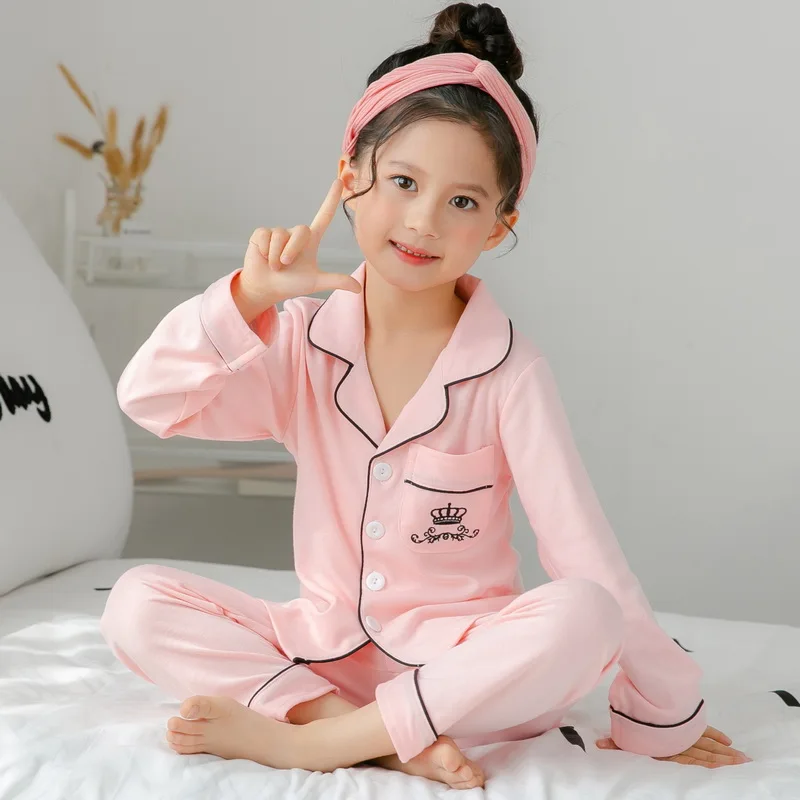 2024 Autumn Spring Kids Pajamas Set Baby Girl Clothes Kids Cartoon Sleepwear Cotton Pyjama enfant Boys Pijama Toddler Nightwear