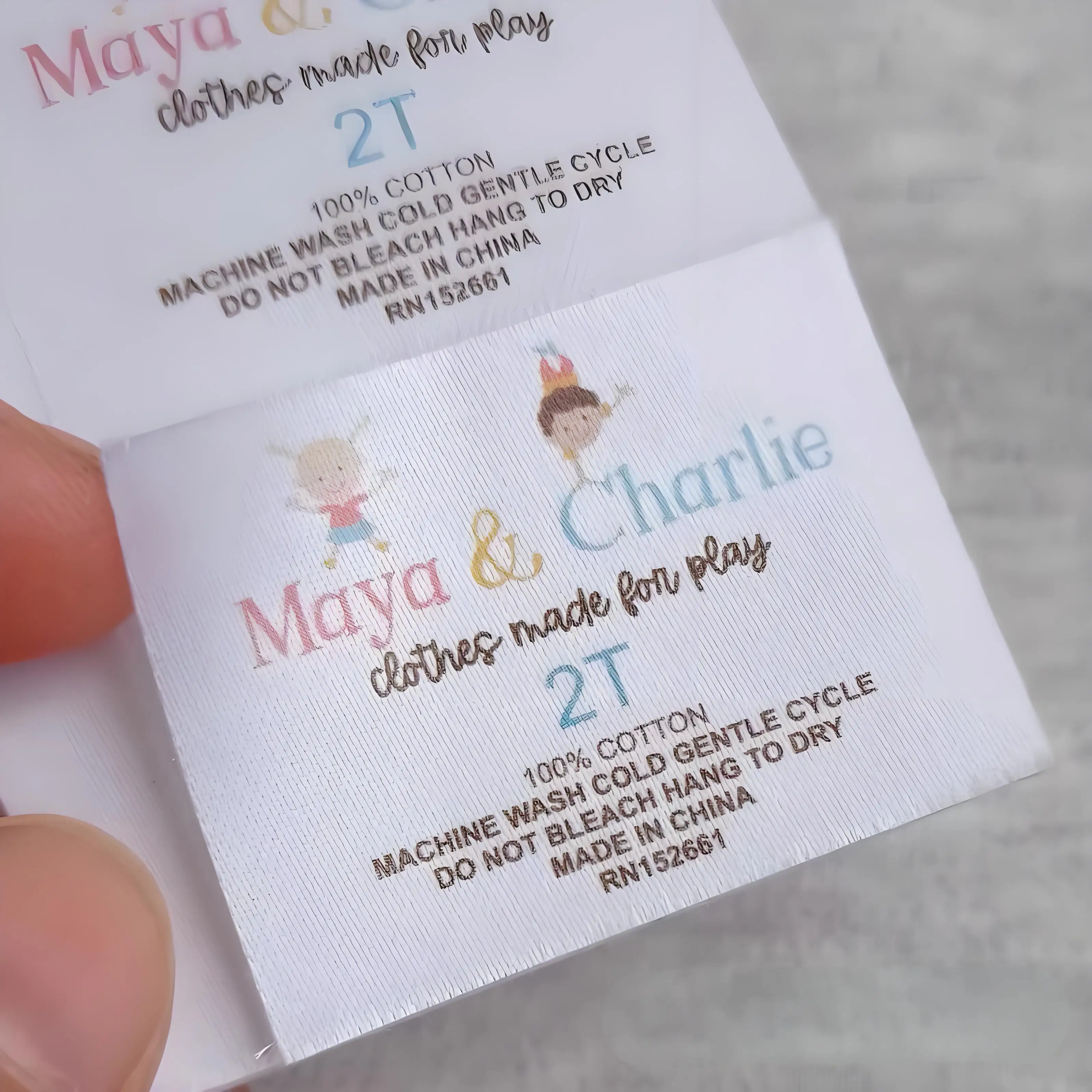 

Custom Self-Adhesive Satin Ribbon Clothing Labels - No Sew Collar Tags & Wash Care Labels for Garments, Shoes, Bags Labels