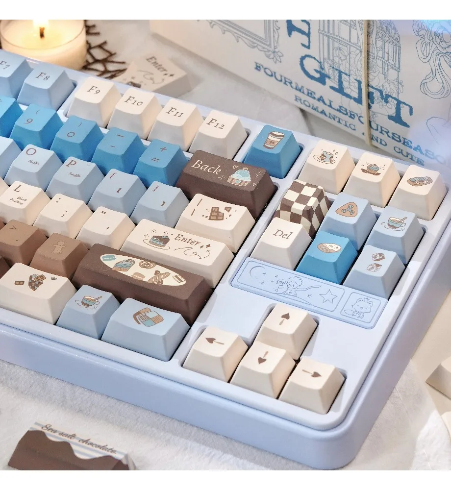 Keycaps Personalized Sea Salt Chocolate Keycaps Original & FOA Height PBT Full Five-Sided Sublimation Keycaps Customized