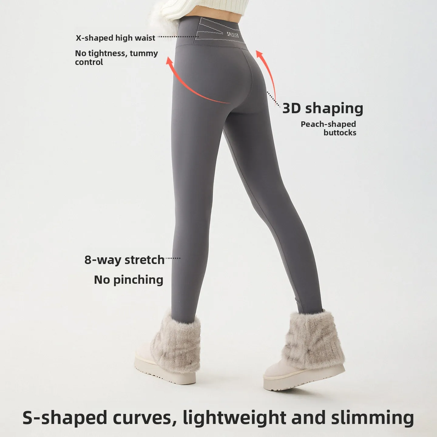 Thiened Fce Yogahose Damen Tight Fit Arkskin Hose Winter Warme Baumwolle Lange Hose Bauch eine Basisschichthose