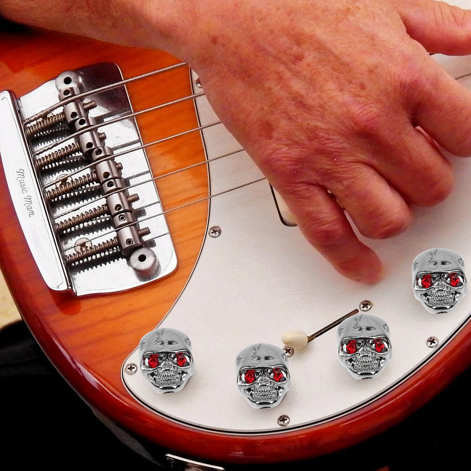 

Skull Design Electric Guitar Volume Control Knob Metal Rotary Potentiometer Caps Replacement Bass Amplifier Knob Guitar