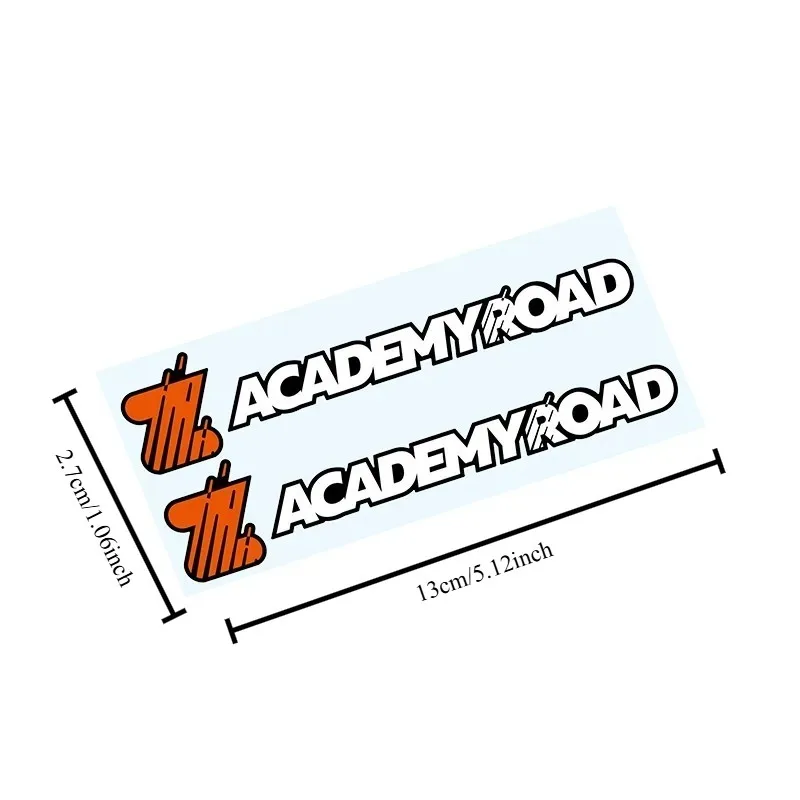 2Pcs/Set College Road Sign Waterproof Vinyl Stickers, High Definition Print Decals for Bike Frame, Helmet & Sports Gear