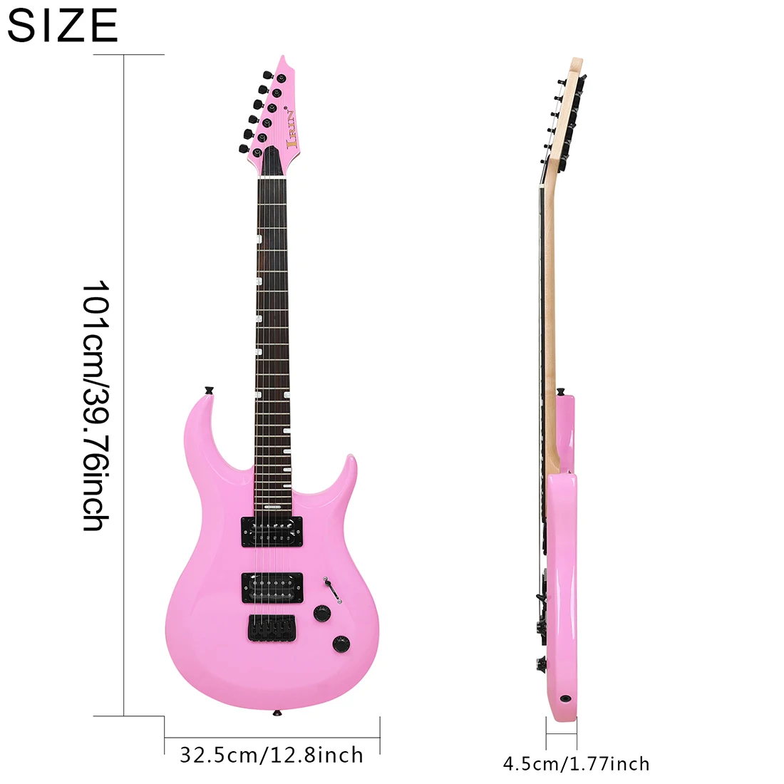 IRIN Pink Electric Guitar 24 Frets 6 Strings Dual-pickup Guitar Oguman Body Maple Neck Electric Guitarra with Wrench Bag Cable