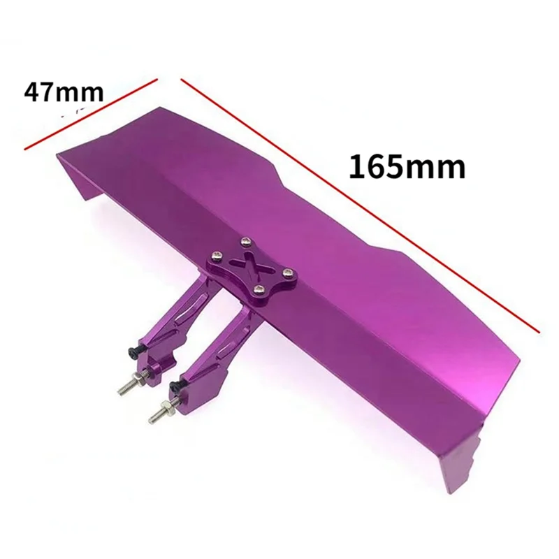 Metal Tail Wing and Mount Fixing Bracket for Wltoys 144001 144010 124007 124017 124019 RC Car Upgrade Parts,Purple