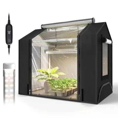 Indoor Greenhouse with Grow Light GM3 Mini Grow Tent with Oxford Fabric Waterproof Base MatandVentilation Window for Seed Start