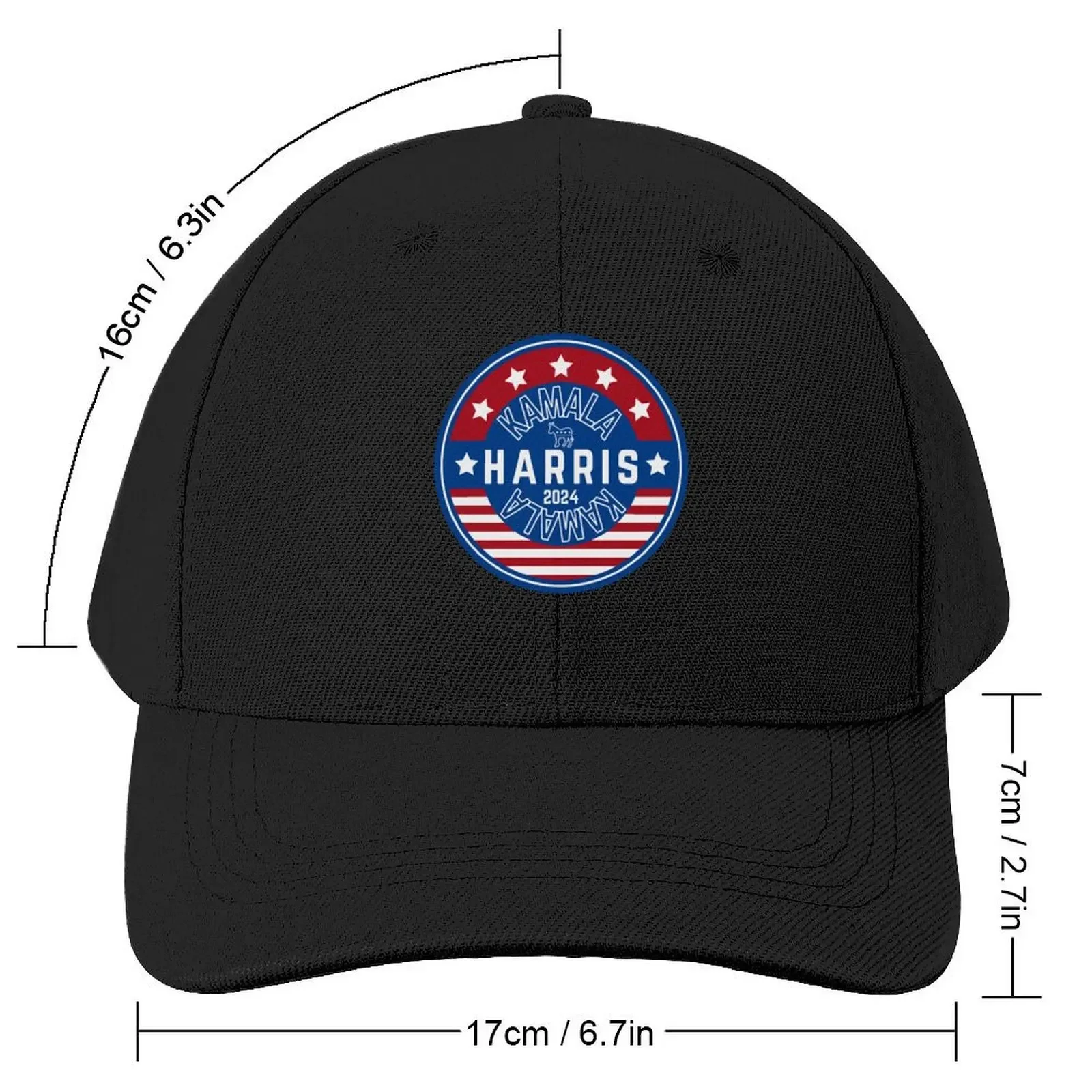 Kamala Harris 2024 T-Shirt - Stars and Stripes Design Baseball Cap