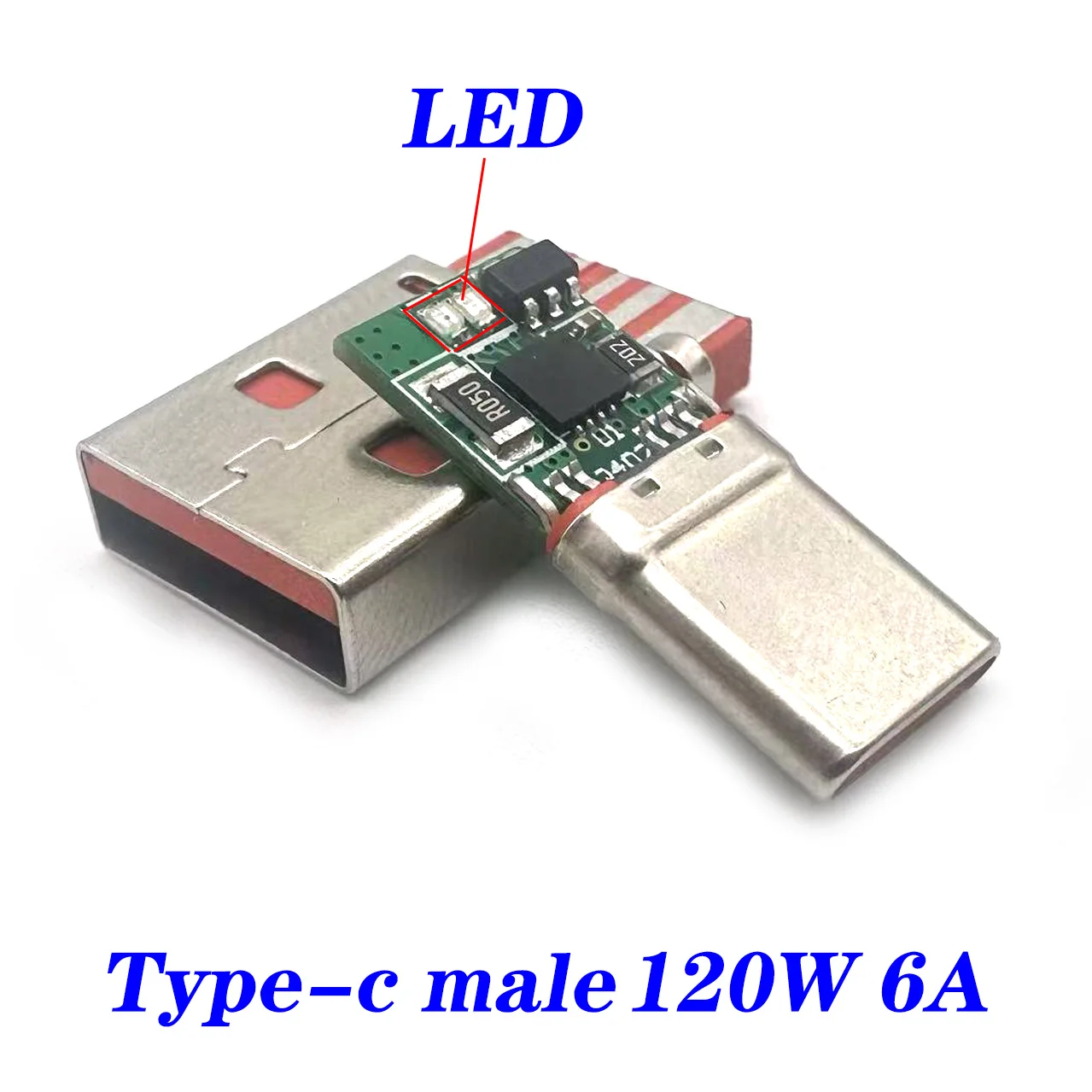 5-poliger USB-Typ-C-Anschluss, Stecker, Lötbuchse, Leiterplattenstecker, USB-A, Typ C, 120 W/6 A, Hochstrom-Netzstecker