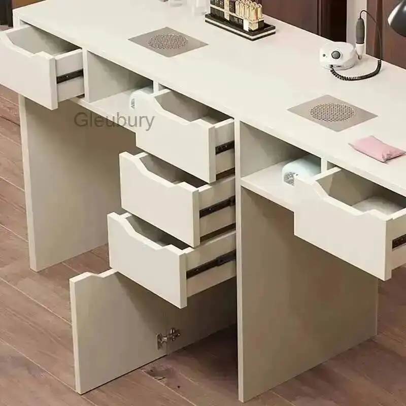 Storage Nail Desk Multifunction Professional Retro European Elegant Nail Table Classic Trendy Table Manucure Salon Furniture
