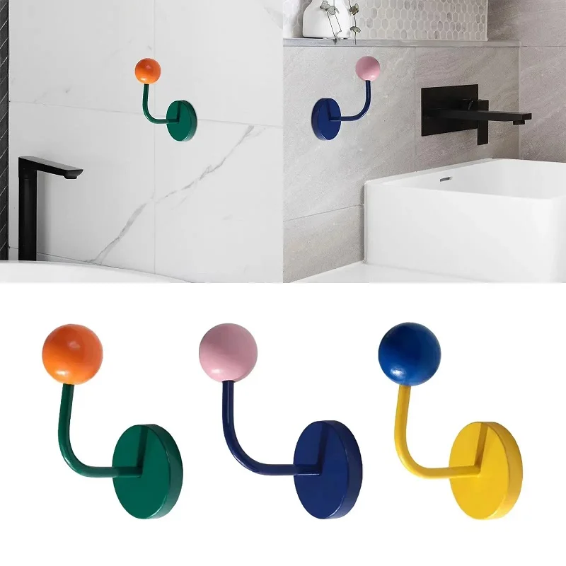 Colorful Creative Iron Magnetic Hooks For Household Entrance Doors Bathroom Hooks Classroom Whiteboard Magnetic Traceless Hooks