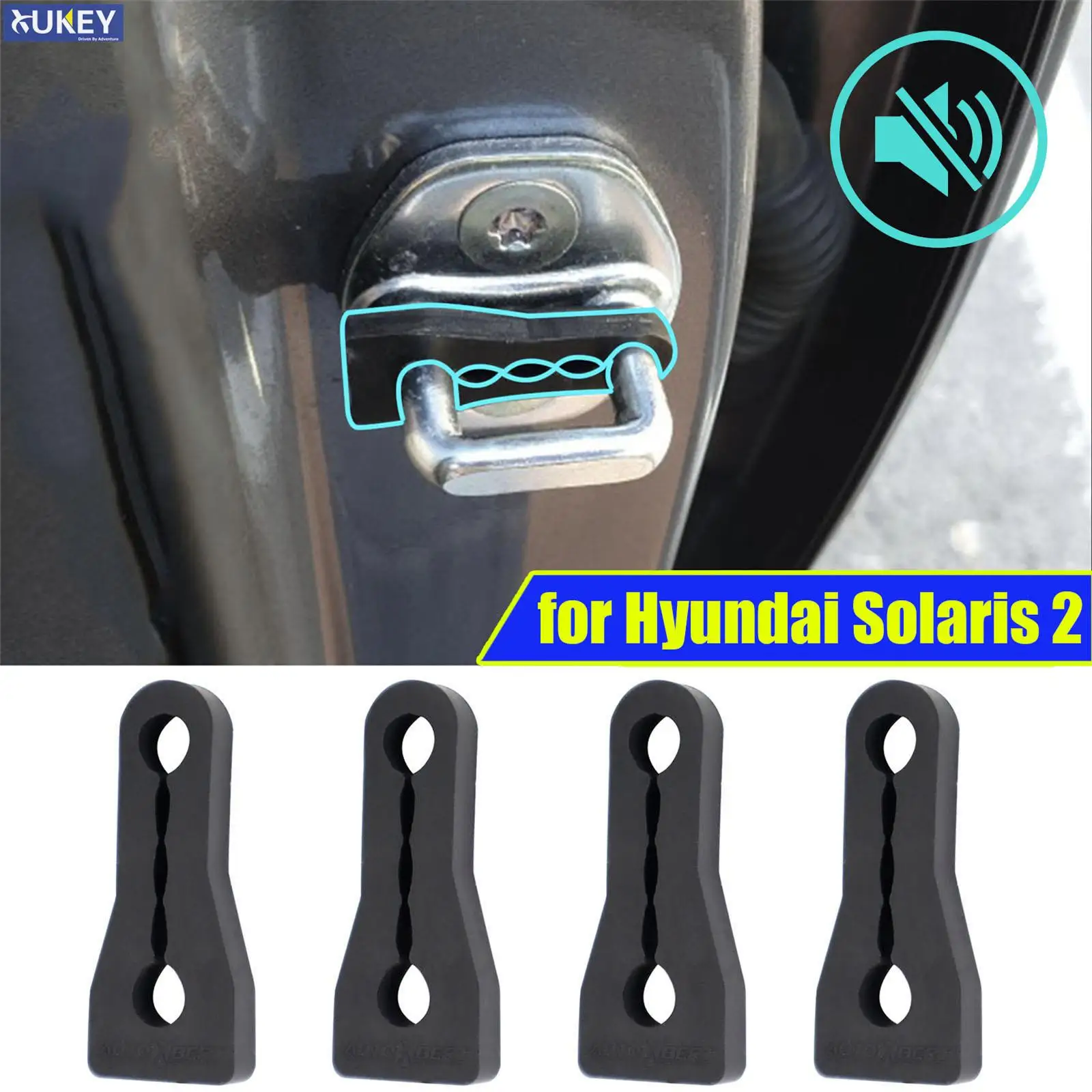 

Door Lock Buffer Damper For Hyundai Solaris 2 2017 - 2023 Soundproof Insulation Quiet Deaf Creaking Noise Seal Stopper Deadener