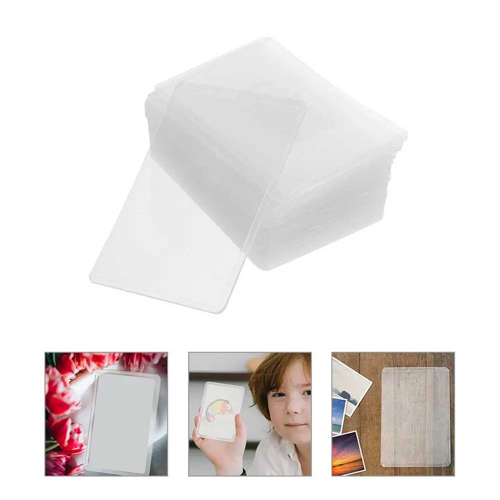 

30Pcs Photo Protective Sleeves Clear Card Protectors for Trading Cards Game Cards Postcards Id Photos Anti-Scratch Display