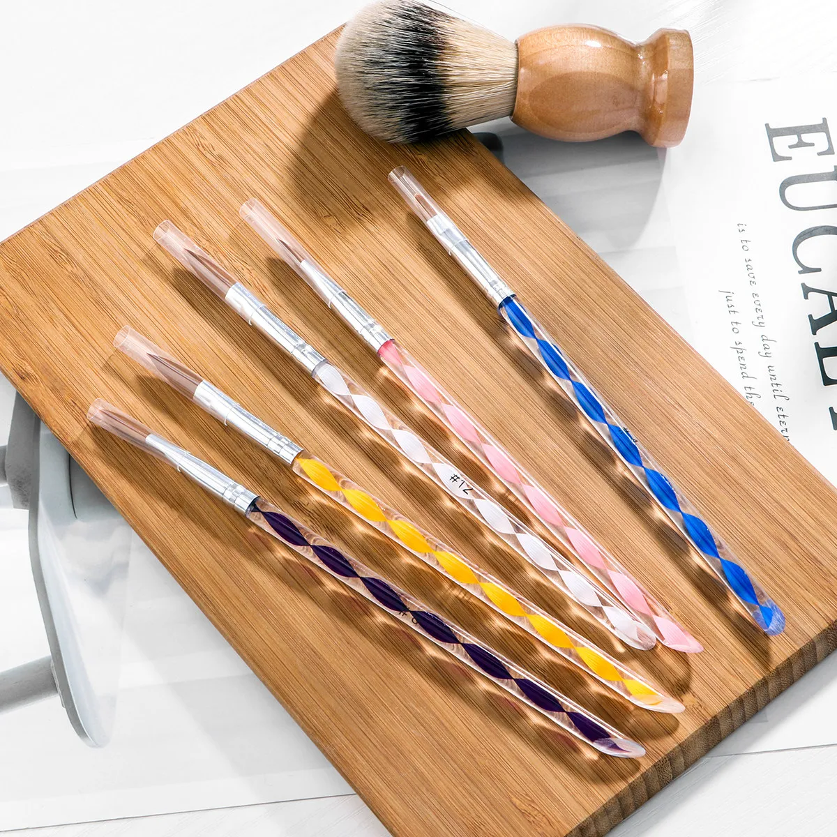 

5Pcs Premium Hair Nail Carving Pen Set Spade-Shaped Cuticle Pusher Handle for Precision Acrylic Nail Art Uv Gel